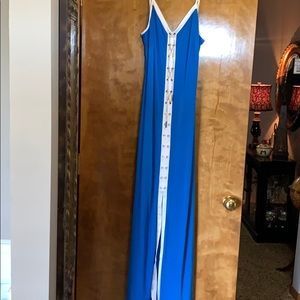 Long dress with gold front detail